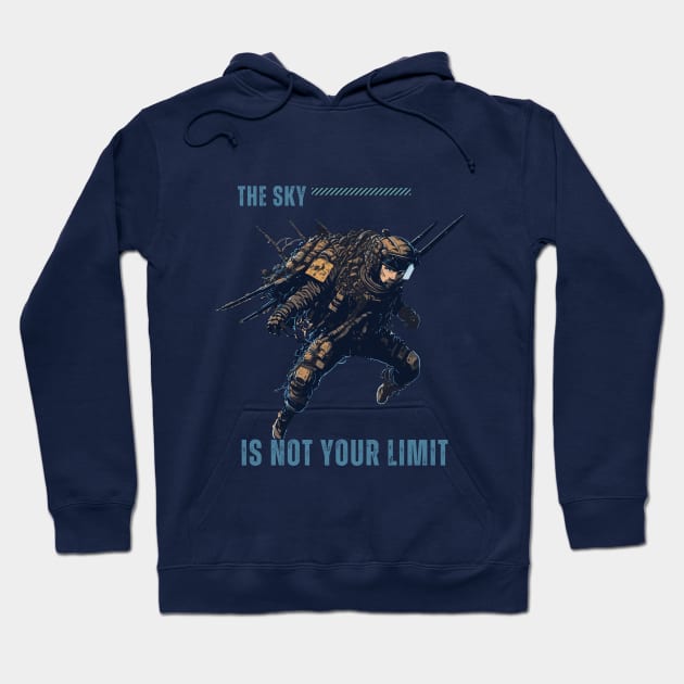 Japanese samurai aesthetic Sky diving Hoodie by Alex